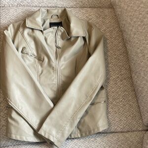 Chic Beige Leather Jacket
